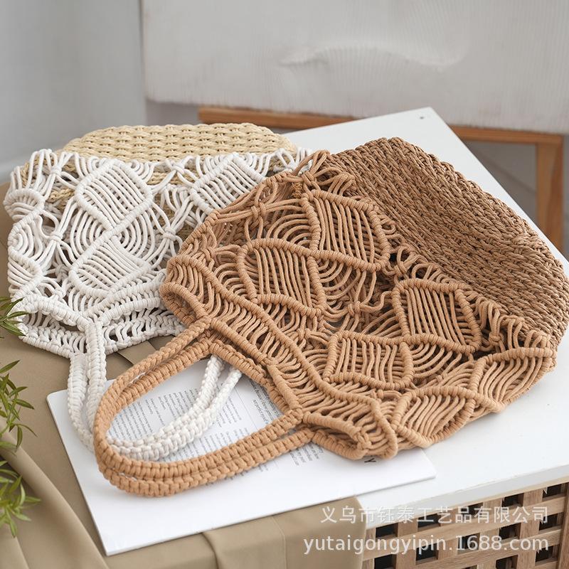 2025 Sommer Große Strohtaschen für Damen Tragetaschen Strandtaschen Gewebte Handtaschen Reise-Shopper Lässiger Resort-Stil Umhängetasche
