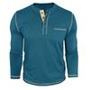 Men Vintage Contrast Color Crew Neck Long Sleeve Pocket Casual Henley T Shirt