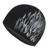 Men's Large Flame Style Swim Cap, Ear Protection, High Elasticity, Fashion Fabric, Comfortable Fit