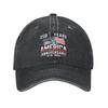 USA Th Commemorative Baseball Cap Retro Distressed Washed  Sun Cap Unisex Women Outdoor Workouts Adjustable Fit Hats Cap