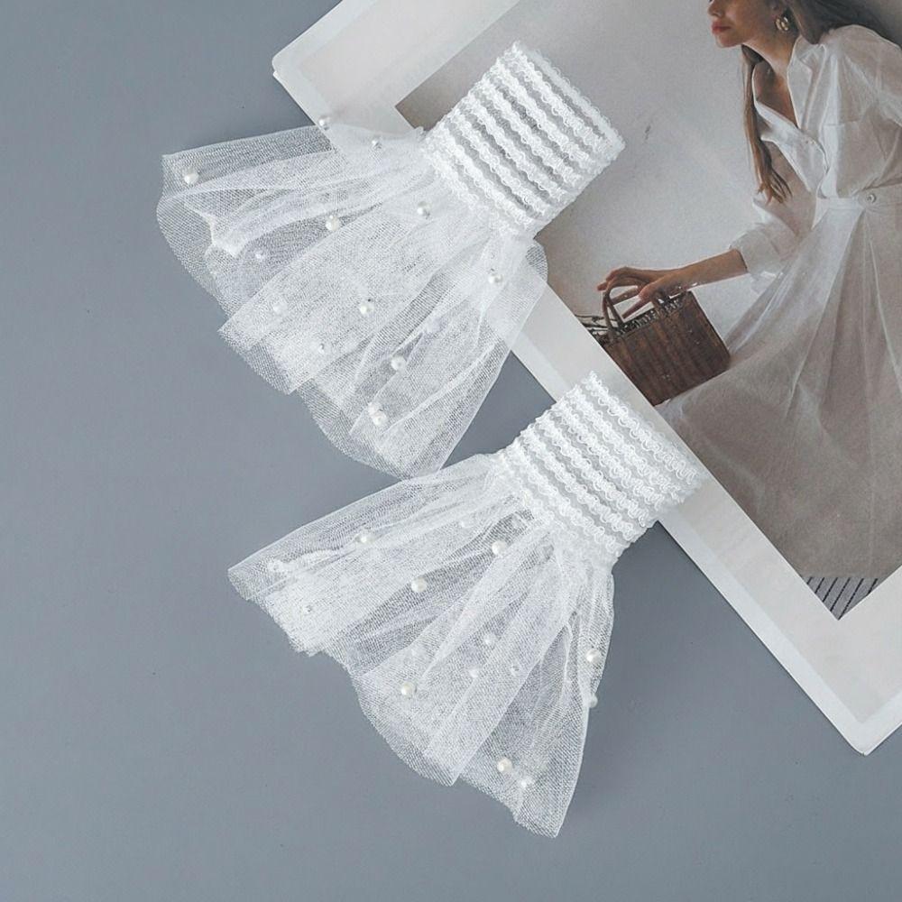 White Black False Sleeve Cuffs Detachable Wrist Cuff New Lace Cuff  Nail Art Accessories