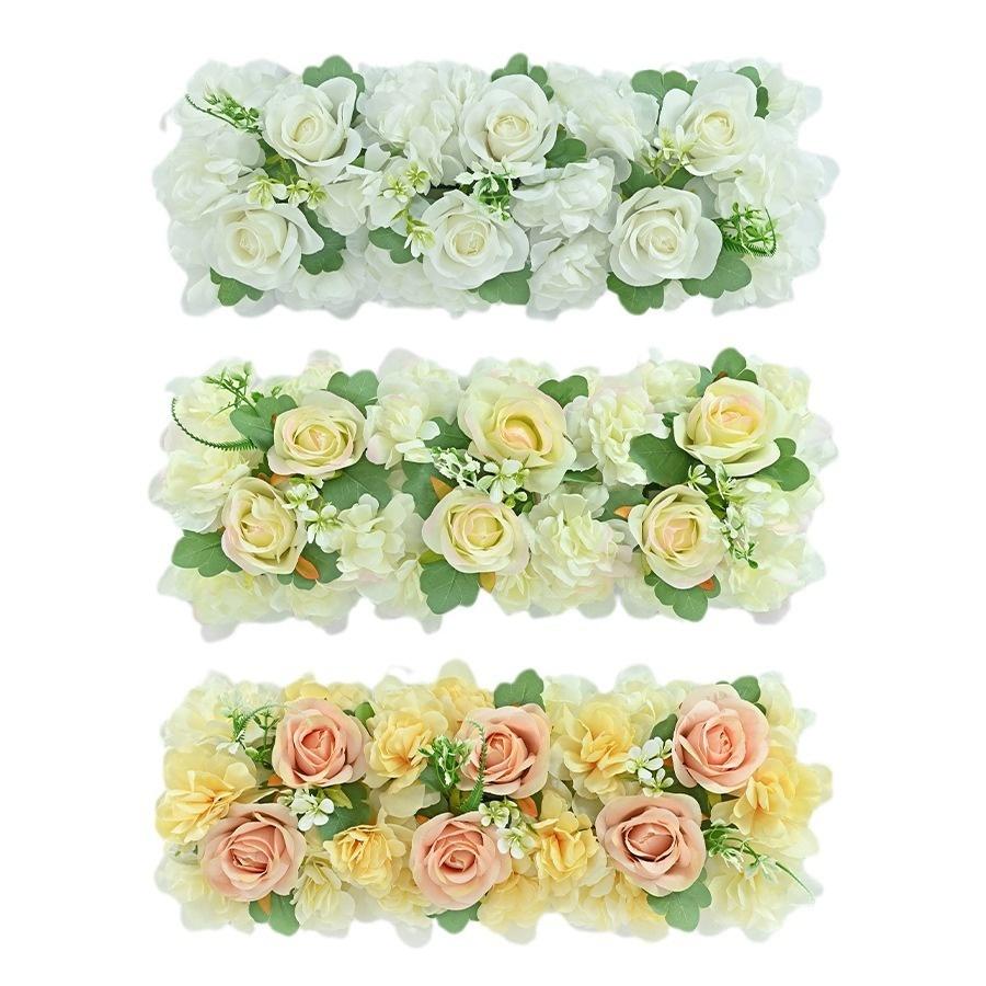 Artificial Rose Garland with Long Row Design Customizable Minimalist Arrangement for Wedding Decorations