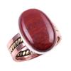 Natürlicher Roter Jaspis Edelstein Handgefertigt 925 Sterlingsilber Zweifarbig Ring Gr.8 u7o70