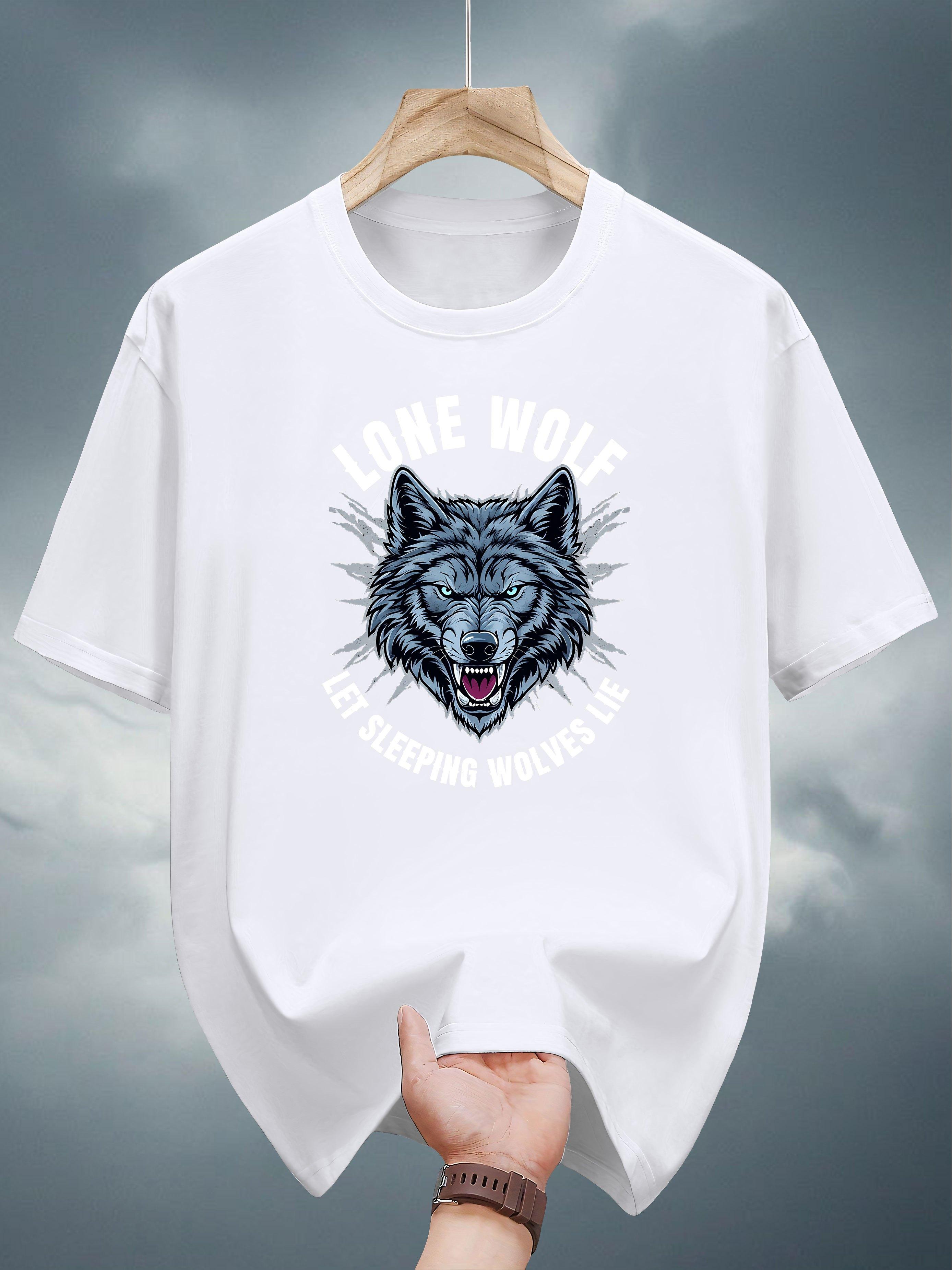 Lone Wolf Graphic Tee - Casual Summer T-shirt with Bold LONE WOLF Print S