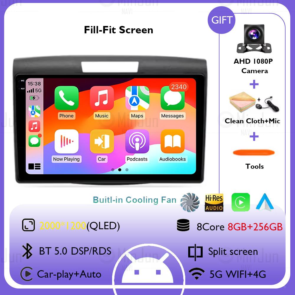 9 inch Android 14 Wireless Carplay Auto For Honda 2012 2013 2014 2015 2016 CRV CR-V Car Radio Multimedia GPS Autoradio 4G+WIFI