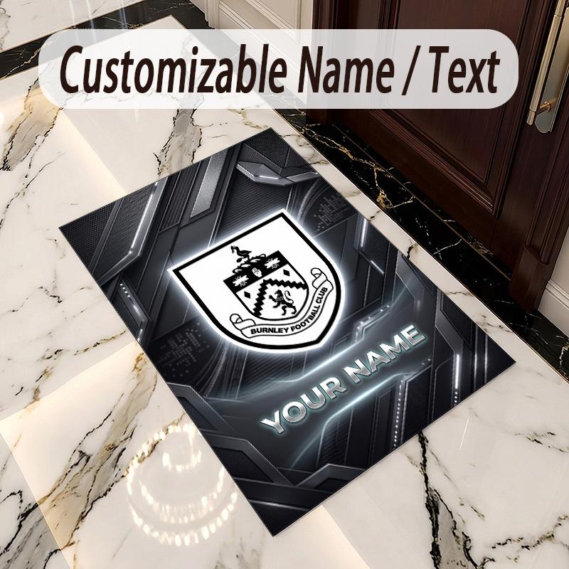 Crystal Velvet Rug Burnley Football Print Custom Name Text Floor Mat Home Decor
