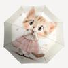 1pc Kitty in Pink Dress Umbrella with Plastic Handle, Suitable for All Seasons Outdoor PT413
