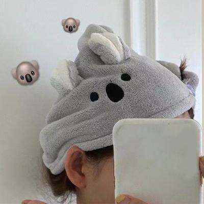Fascia per Capelli in Microfibra Asciugamano Asciugante per Capelli da Donna Assorbente Asciugatura Rapida con Bottone Koala Hair Asciugamano per Capelli Turbante Riduce l'effetto crespo