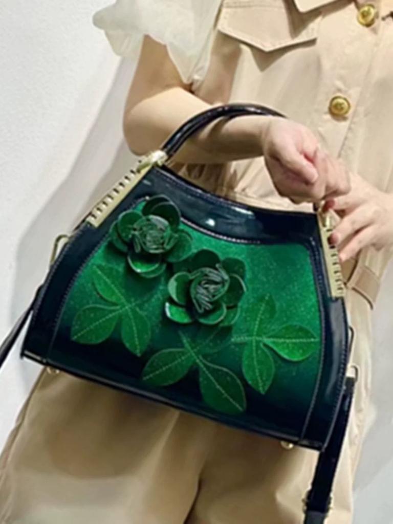 Fashion Embroidery In Mother Big Bag Bright Leather Women'S Bag Atmosphere High-End Messenger Handbag Women