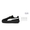 Puma Platform Trace V Suede Comfortable Low-Top Sneakers Women Sneakers Black White 372613-01