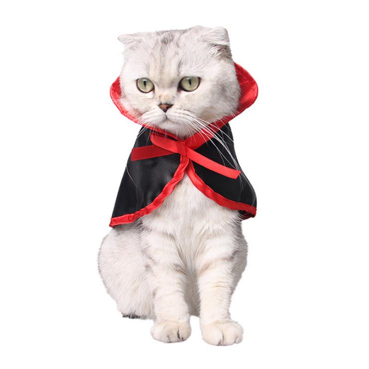 Pet Supplies Halloween Costume Pumpkin Pattern Magic Cloak Cat and Dog Christmas Pet Transformation Outfit (as the picture,28*29cm)