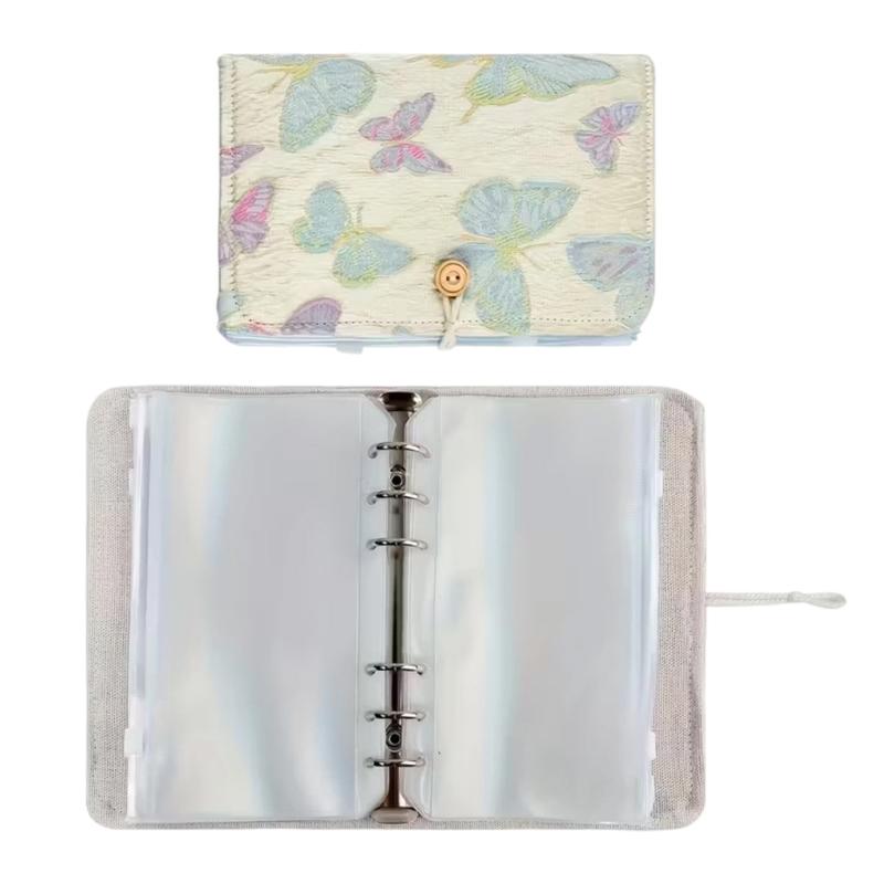 Circular Needle Organiser Bag with 12Pcs Removable Zippered PVC Binder Pocket Portable Knitting Needle Case For Sewing