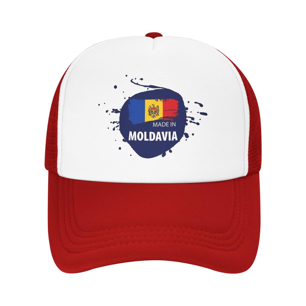 Summer Mesh Sun Hats Ripped Rip Open Moldova Flag Palm Summer Baseball Cap Trucker Hat Female Male Sun Visor Baseball Caps