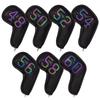 PU Leather Golf Iron Head Covers, Protective Club Covers