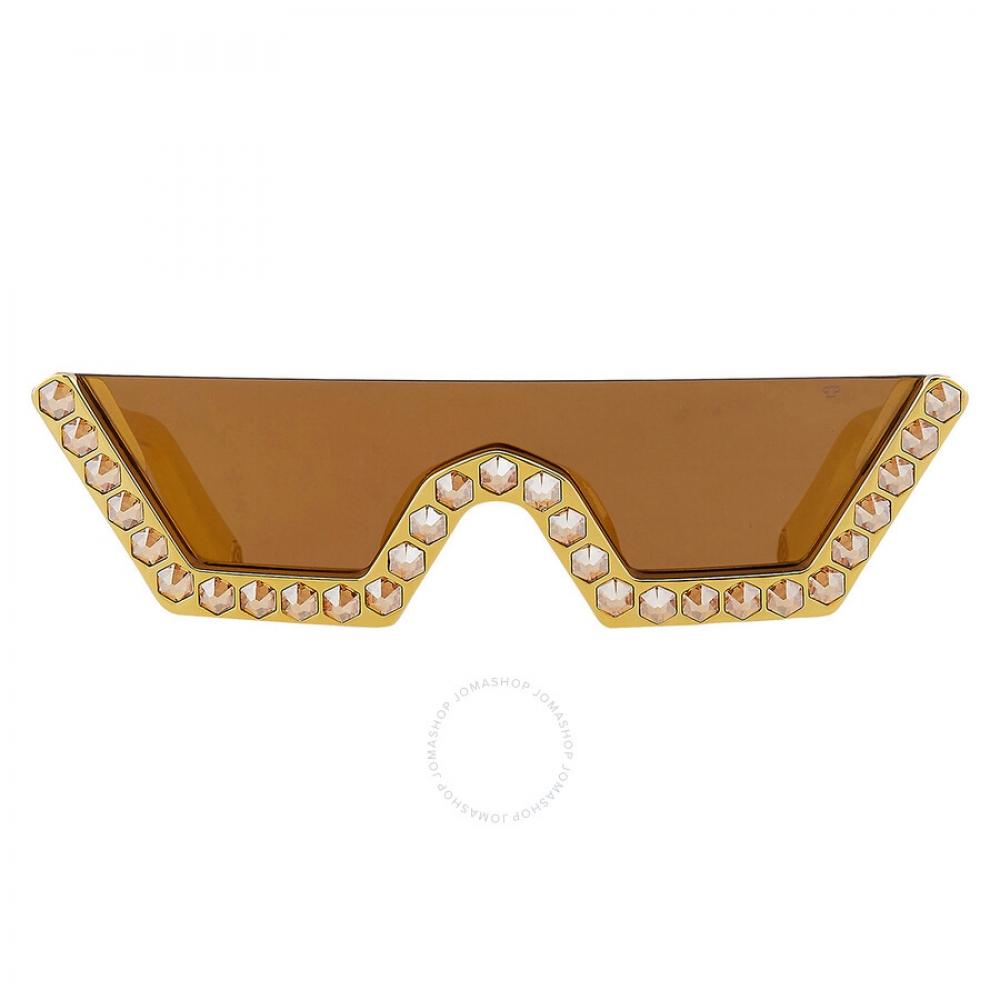 

Philipp Plein Gold Mirrir Irregular Ladies Sunglasses SPP031S GLDG 99