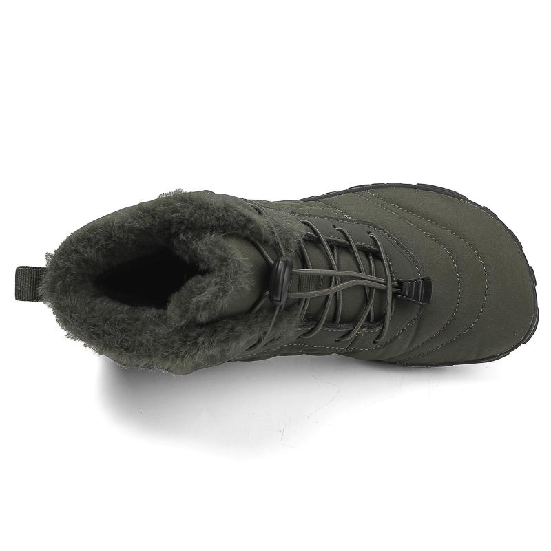 Women’s Winter Boots Outdoor Men’s Green Wide Palm Warm Cotton-padded Shoes High Top Hiking Boots for Couple Plus Size