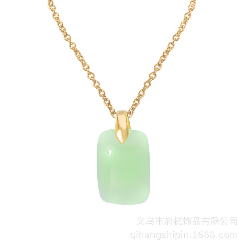 No Matter Brand Necklace Female Court Style And National Tide Retro Versatile Hetian Jade Pendant Collarbone Chain Accessories