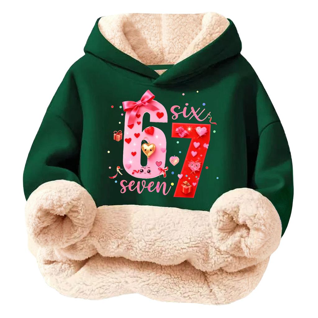 Children's Fashionable Printing Casual Fleece Hooded Loose Fit Hoodie Without Pockets
