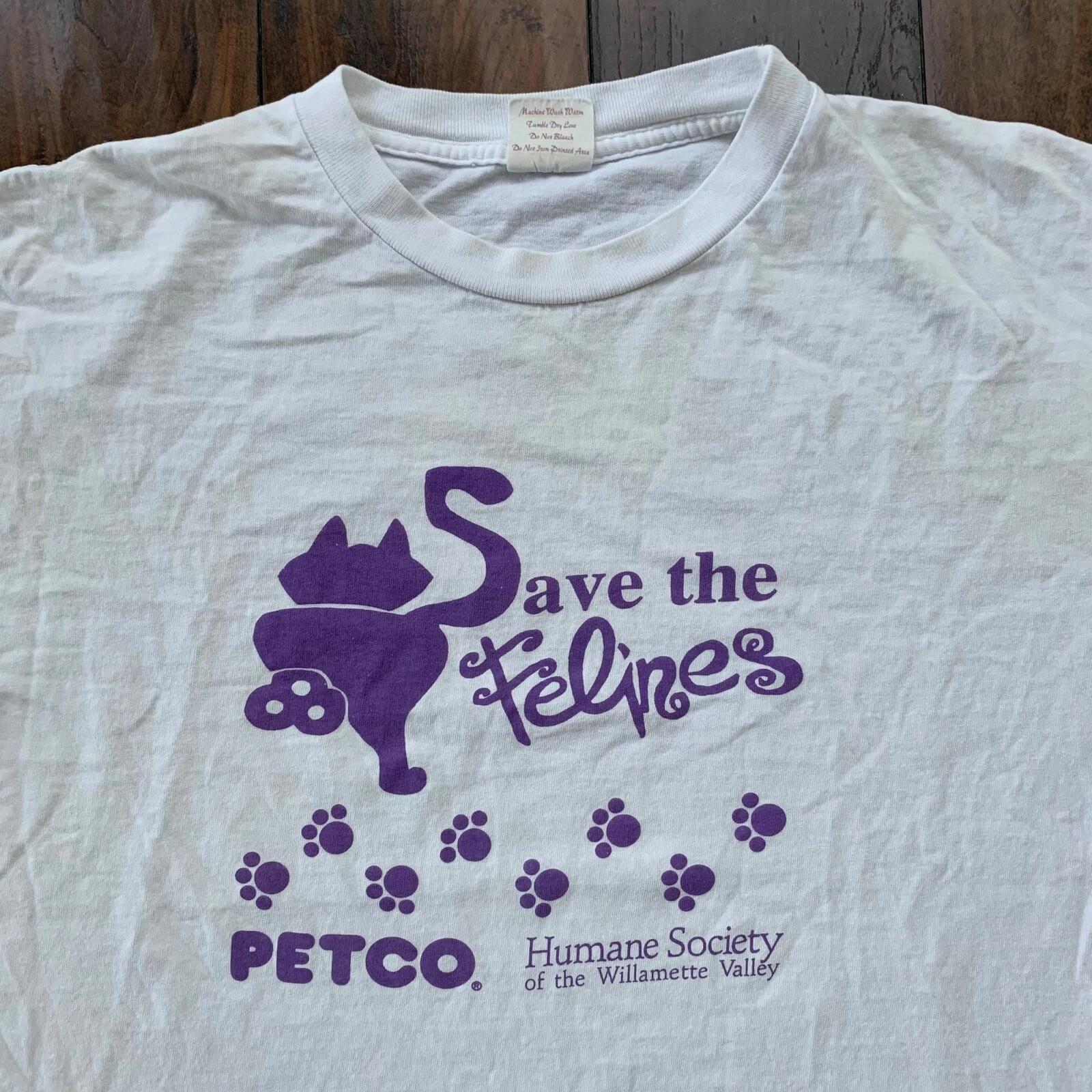 Cats Animals Pet Lover Vintage T Shirt Y2K 90s Cute Funny Humor Petco Felines 3XL