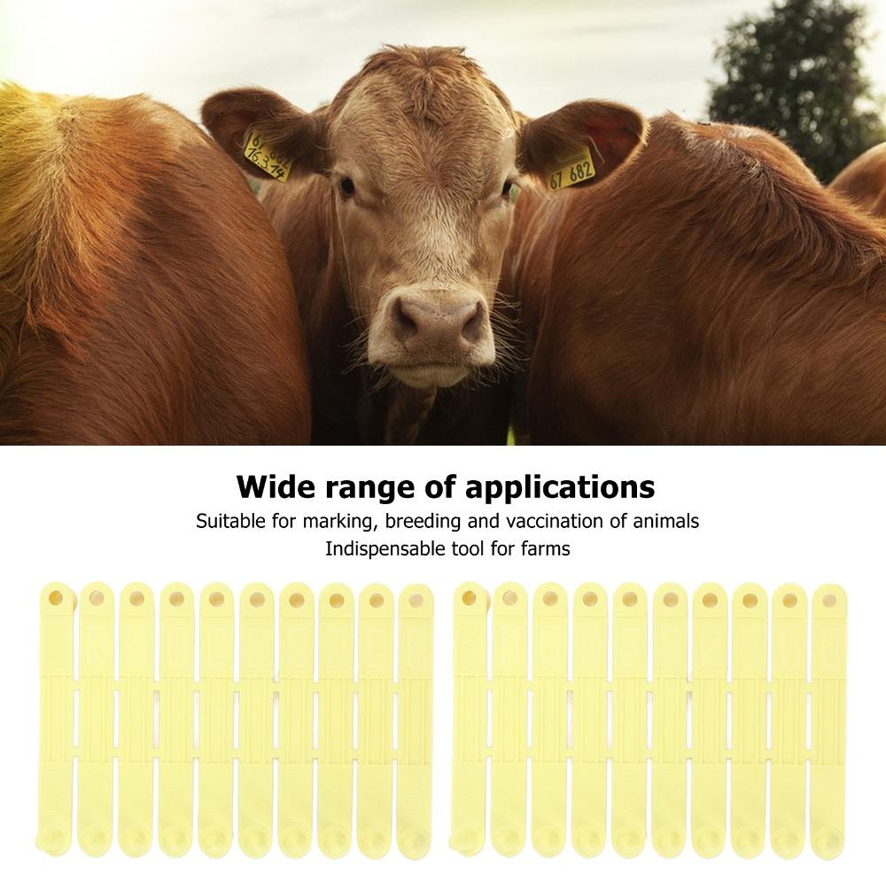 100Pcs Durable Livestock Ear Tags Yellow Animal Ear Tags Perfect Ear Tags Pig