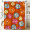 Colorful Sunflower Shower Curtain Waterproof Fabric Decorative Window Treatment for Bathroom (Orange)