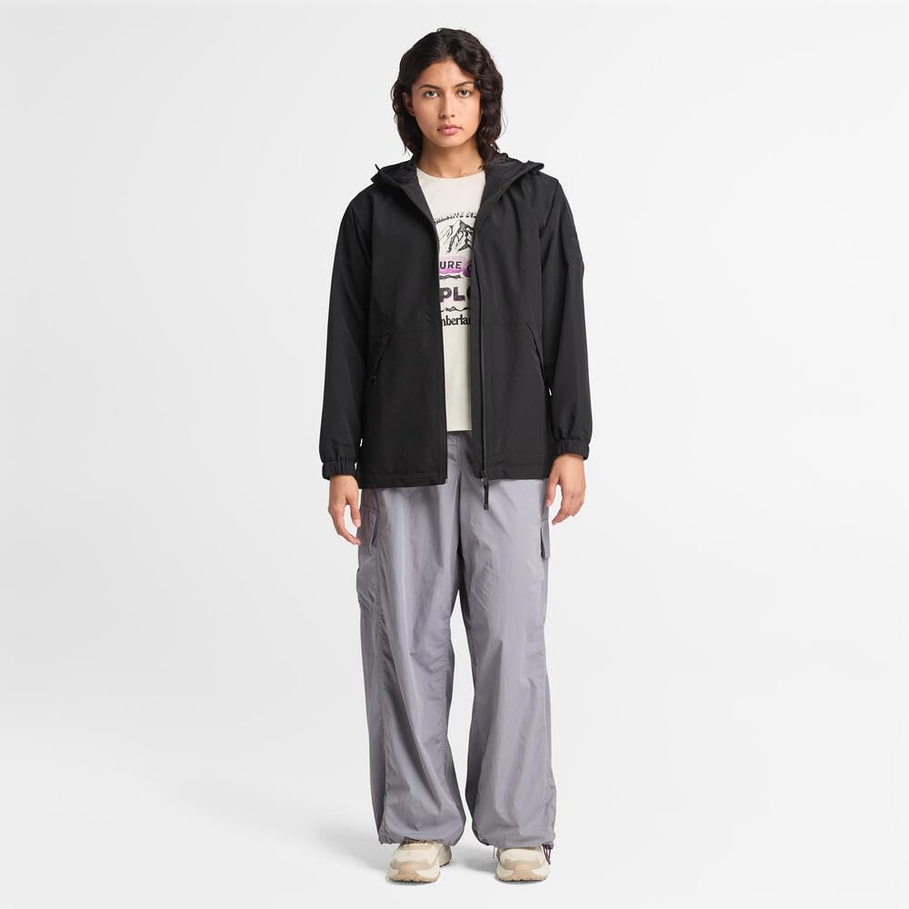 Timberland Damen Wasserdichte Shell-Jacke, Schwarz, Größe L, TB0A429N0011