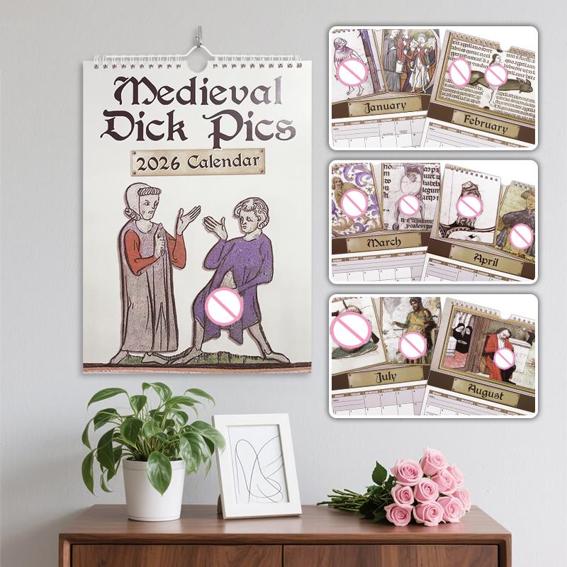 2026 Calendar - Funny Medieval Pics Wall Calendar With Illustrations Strange Prank Wall Calendar For History Enthusiasts Gift