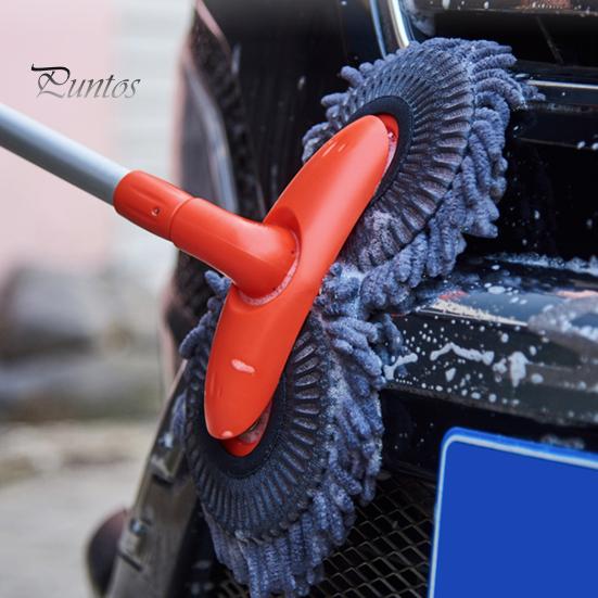 Autowaschmopp, rotierende Doppelkopf-Reinigungsbürste, Teleskop-Autowaschwerkzeug mit langem Griff, Mikrofasermopp für Windschutzscheibenglas