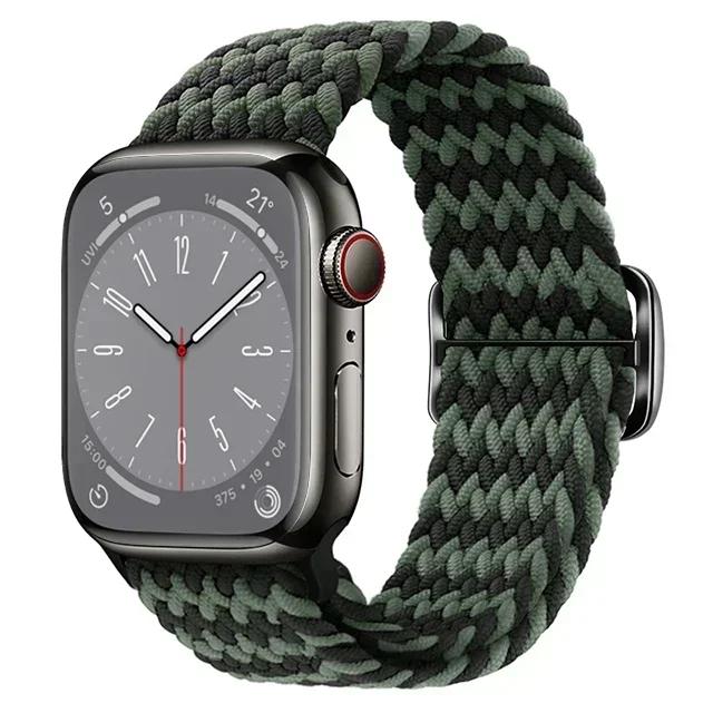 Nylon Strap for Apple Watch Ultra 2 Band 49mm 40mm 44mm 41mm 38 45mm Elastic Braided Loop Bracelet IWatch Series 9 8 7 6 SE 5 4