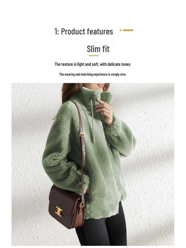 Dámská zimní oboustranná fleecová bunda se stojáčkem a zipem