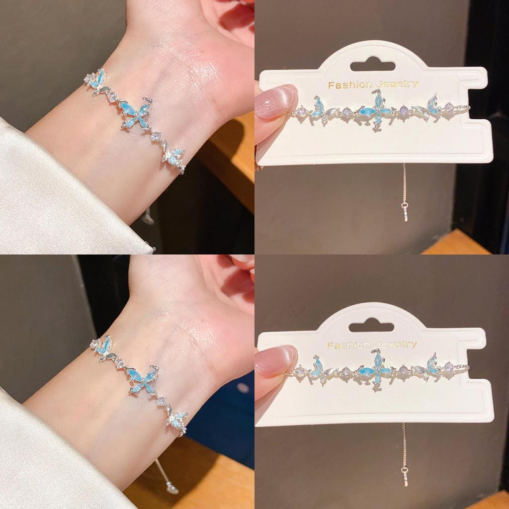 Animal Zircon Butterfly Pendant Fashion Bracelet With Cubic Zirconia For Women