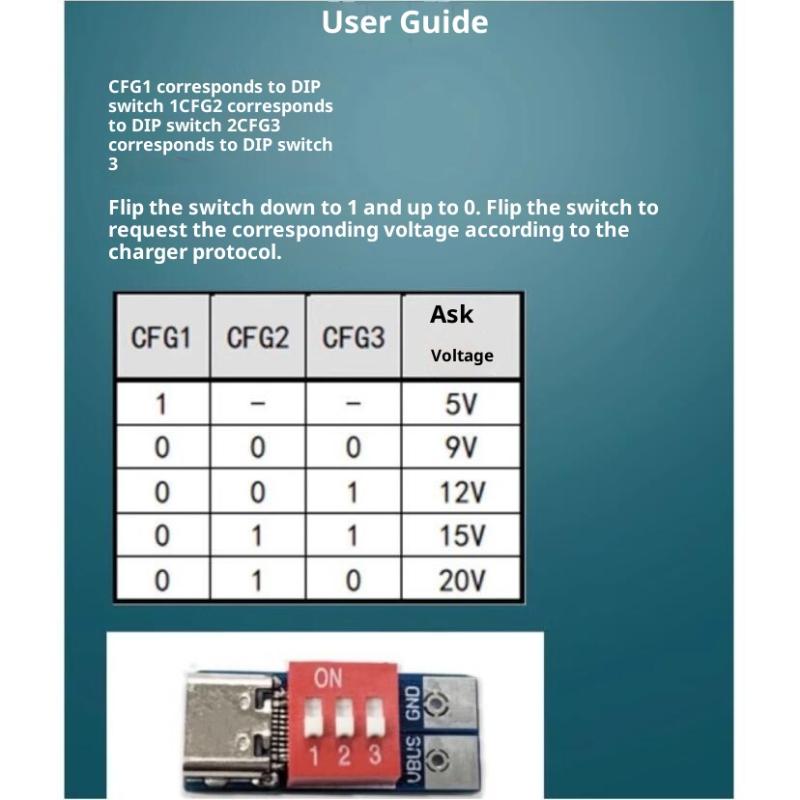 1/2/5Pcs 5-20V Adjustable Pd Trigger Module Blue Pd Fast Charging Test Board Usb Type-C 100W Power Supply Tester