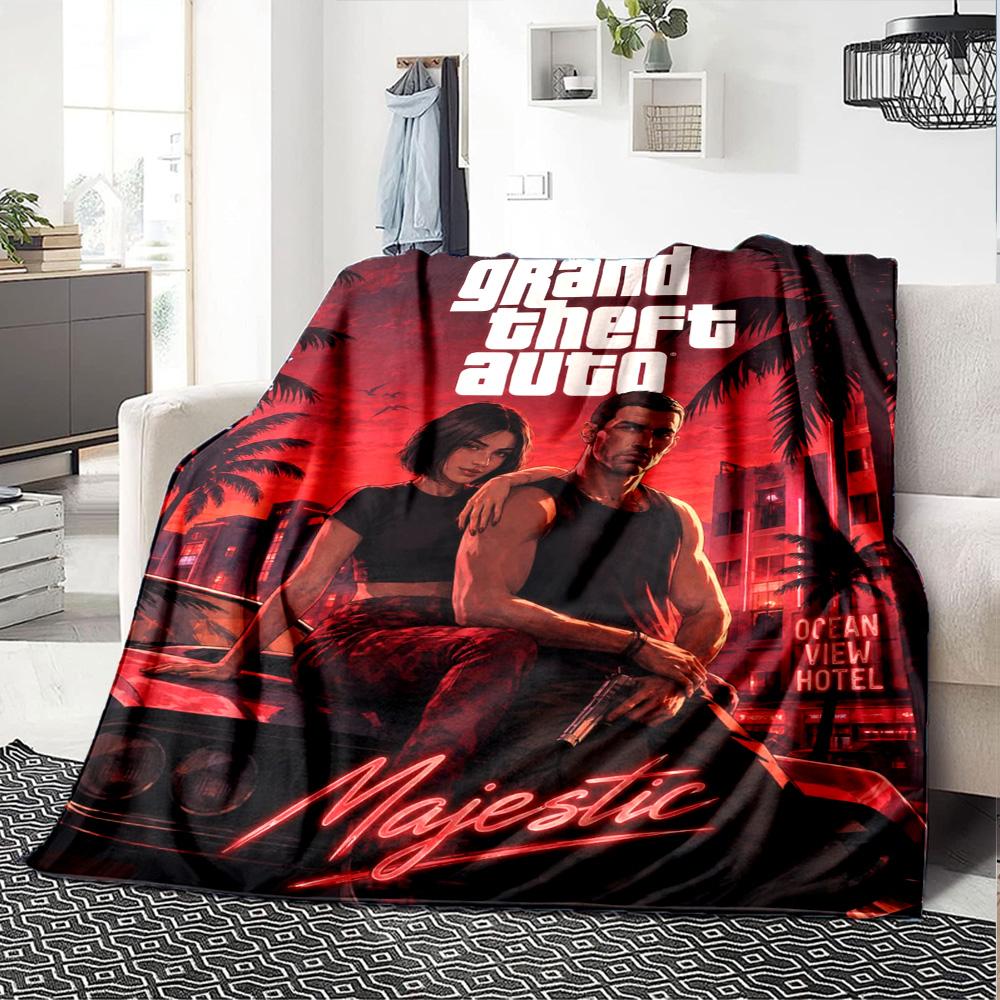Grand Theft Auto Blanket Ultra-Soft Great for Seaside Couch Livingroom for All Occasions Stylish Decor Gifts For Family Or Friends