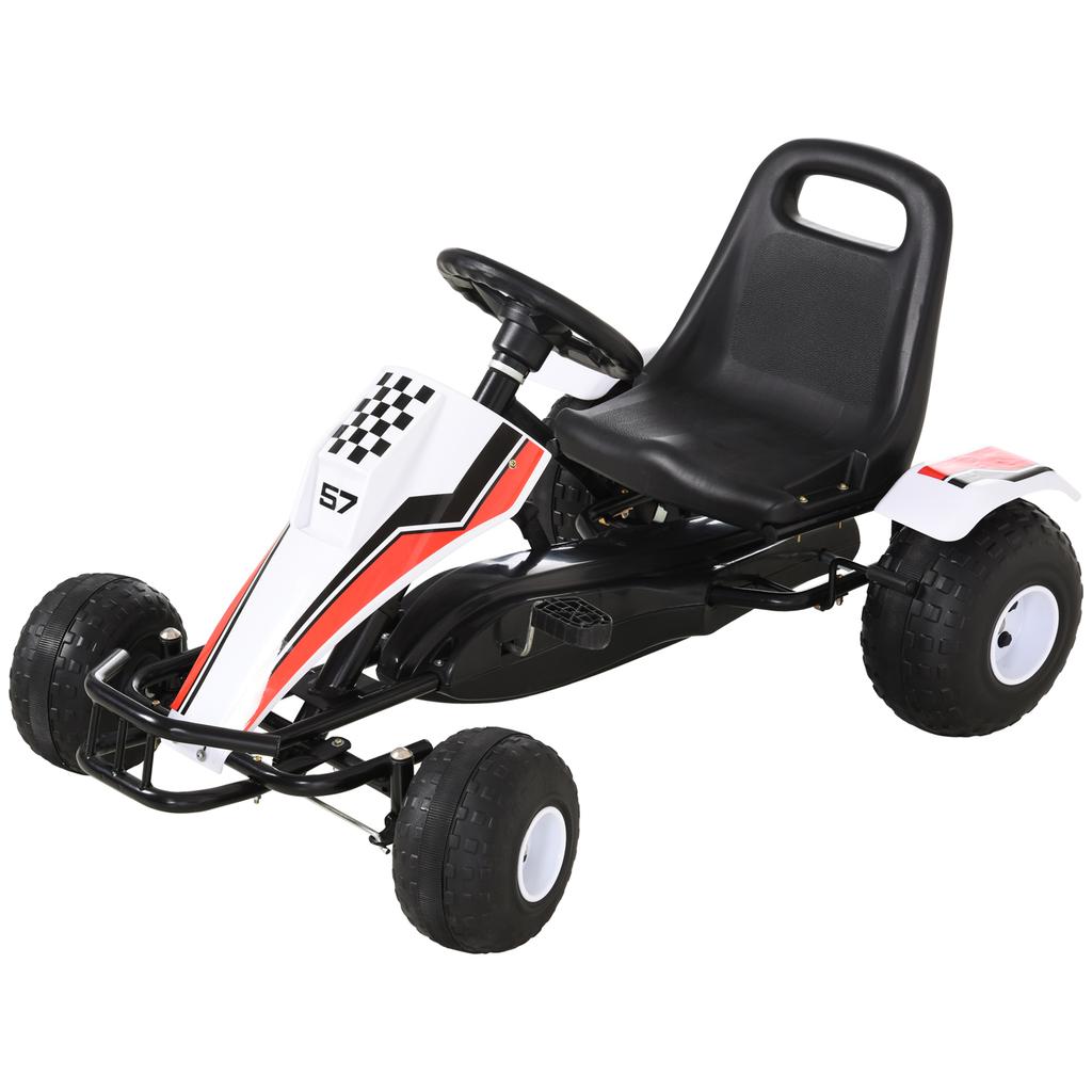 Go-Kart, Pedal Car with Adjustable Seat, Brake, Pedal Drive, Pedal Vehicle with Forward and Reverse Gear