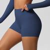 Women Sports Shorts High Waist Yoga Shorts Body Shaping Peach Butt Effect Tummy Control Shorts Elastic Waistband Solid Color Cropped Pants for Running