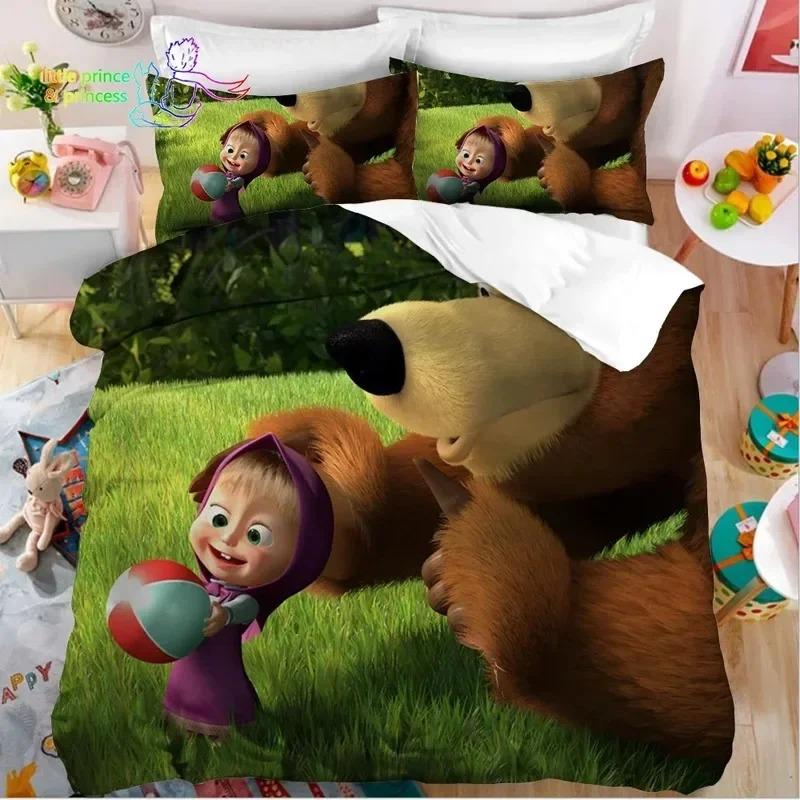 

3D Друк Аніме ведмідь Постільна білизна, Підковдра Ковдра Комплект для ліжка Наволочка, Розмір Кінг Квін Твін Для хлопчиків Дівчаток Дорослих 155x220cm 3pcs