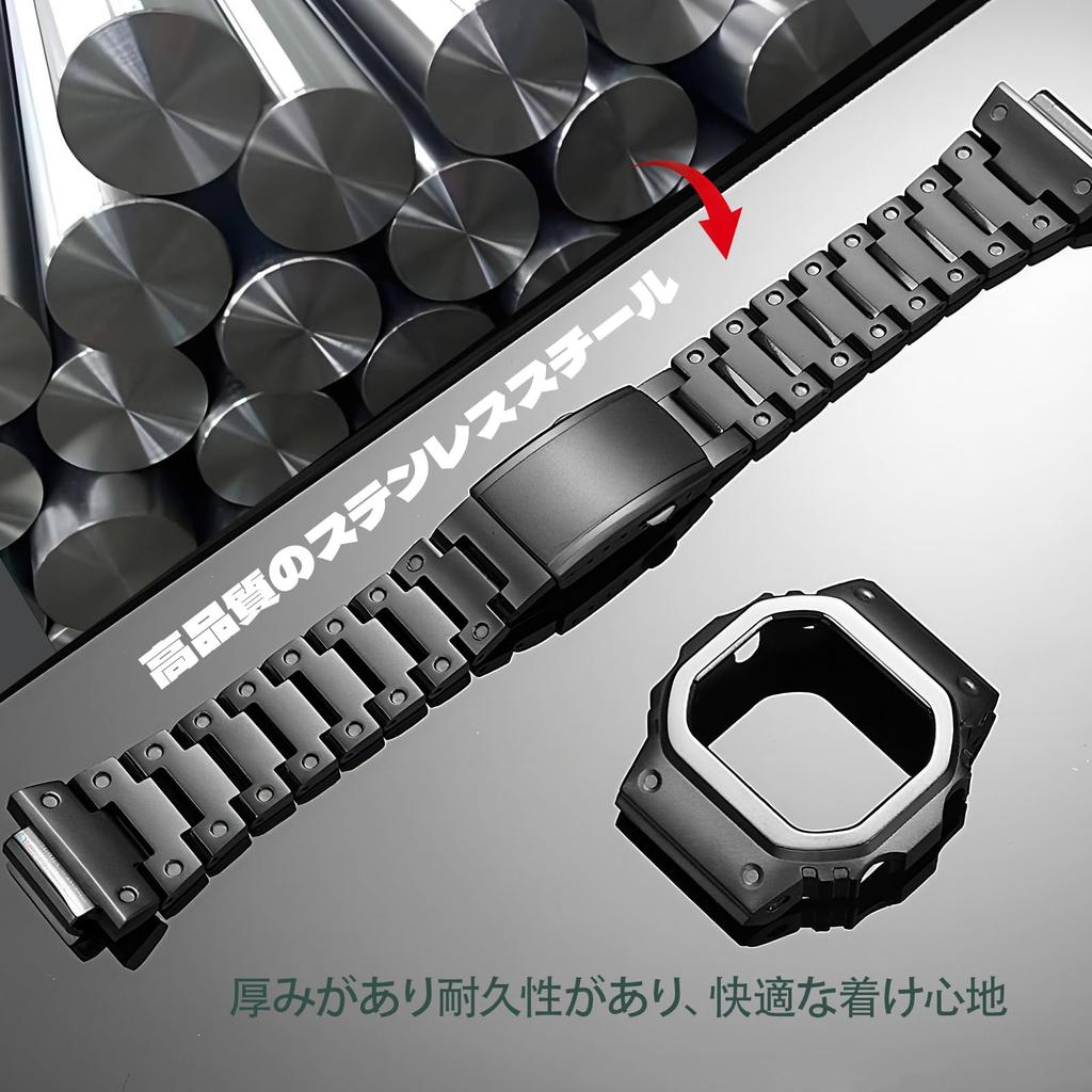 Montre Compatible avec les Modèles Entièrement Forgée en Acier Inoxydable 316L Étanche et Ensemble de Pièces de Rechange pour Modification de Montre avec Bracelet [Tyqzor],