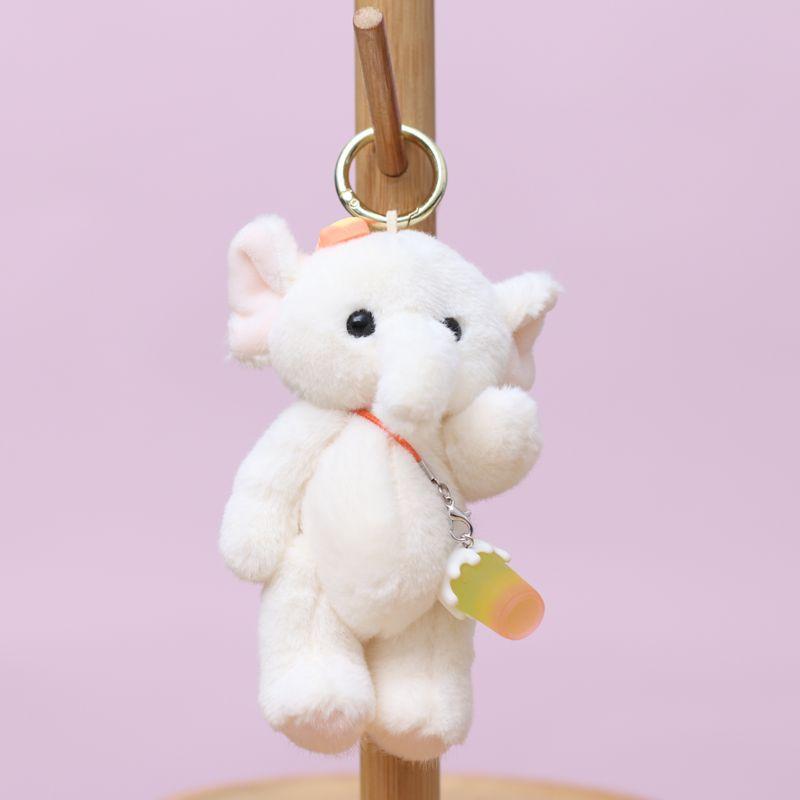 1Pcs Cute Soft Plush Elephant Doll With Joint And Hand And Foot Movement Charm Keychain Toy Bag Pendant Home Decor Gift