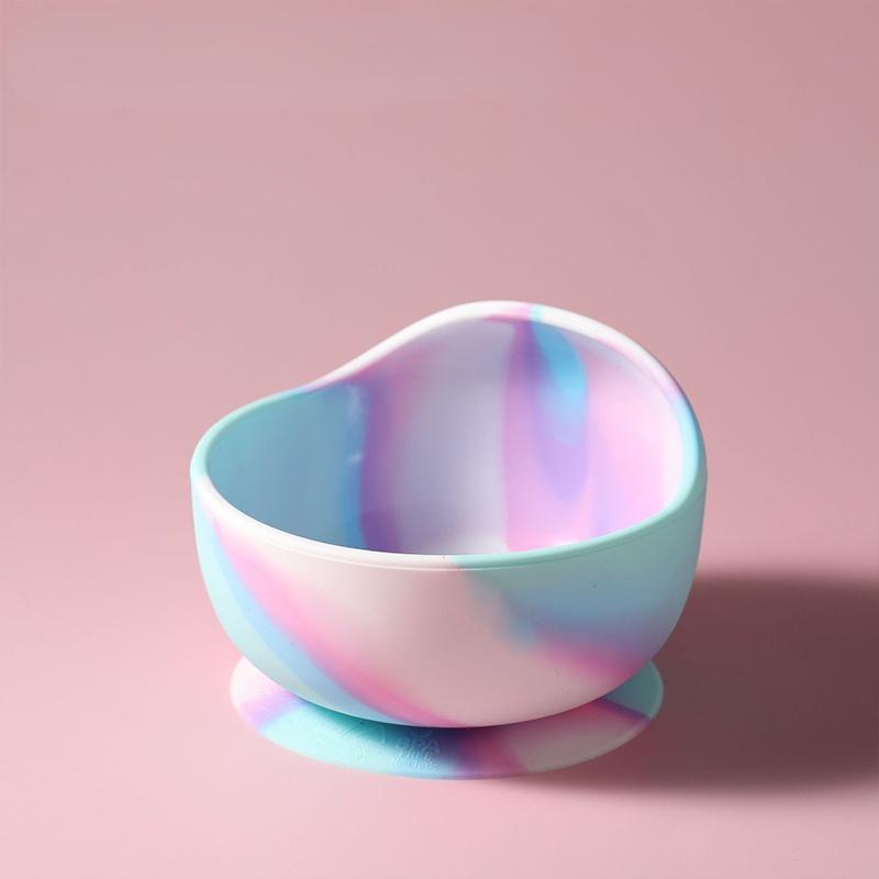 Детская силиконовая посуда для обеда, детская миска, ложка, деревянная ручка, силиконовая чашка-ложка, детская силиконовая миска для кормления обедом