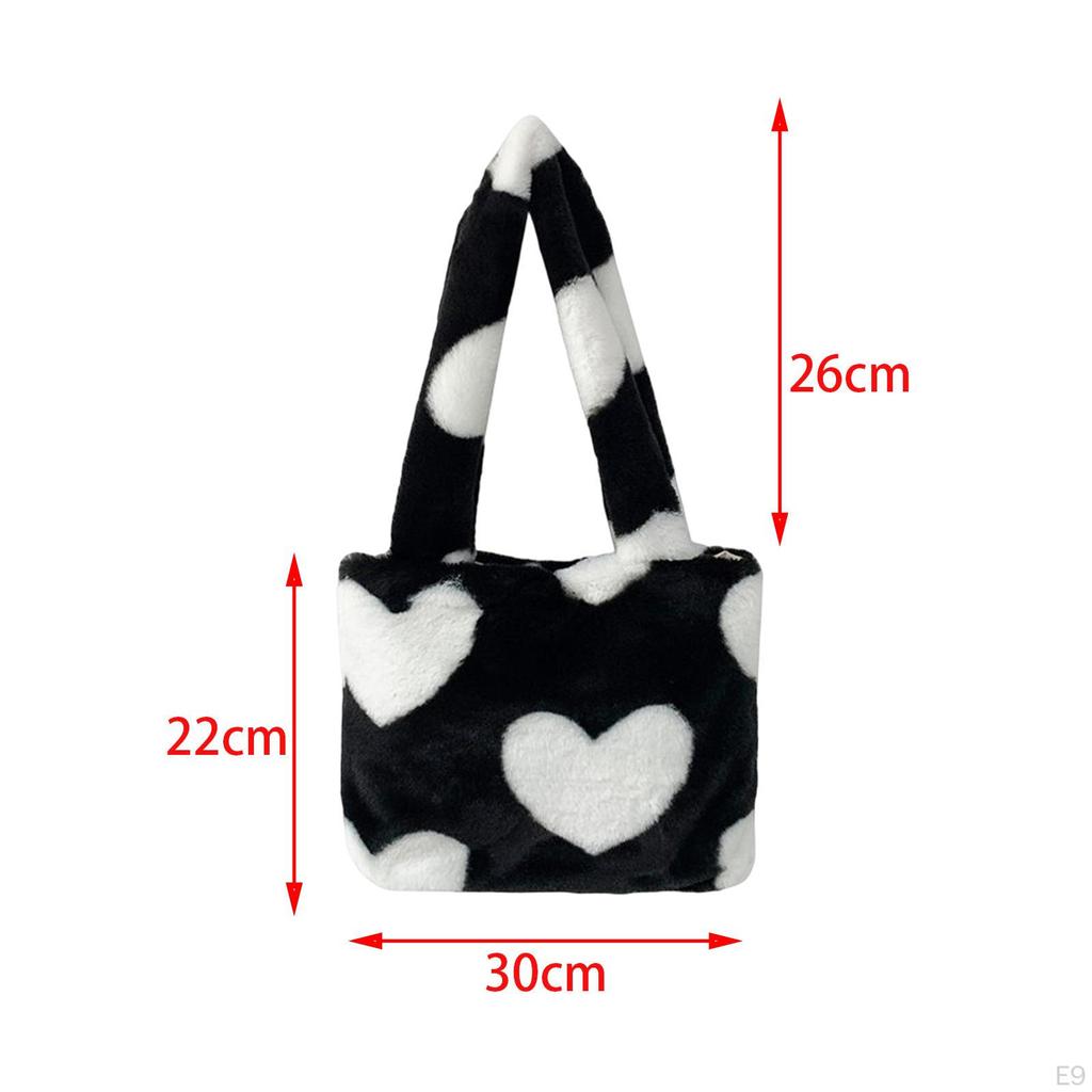 Autumn Winter Plush Tote Shopping Dating Bag Single Shoulder Handbag Underarm Cute Top