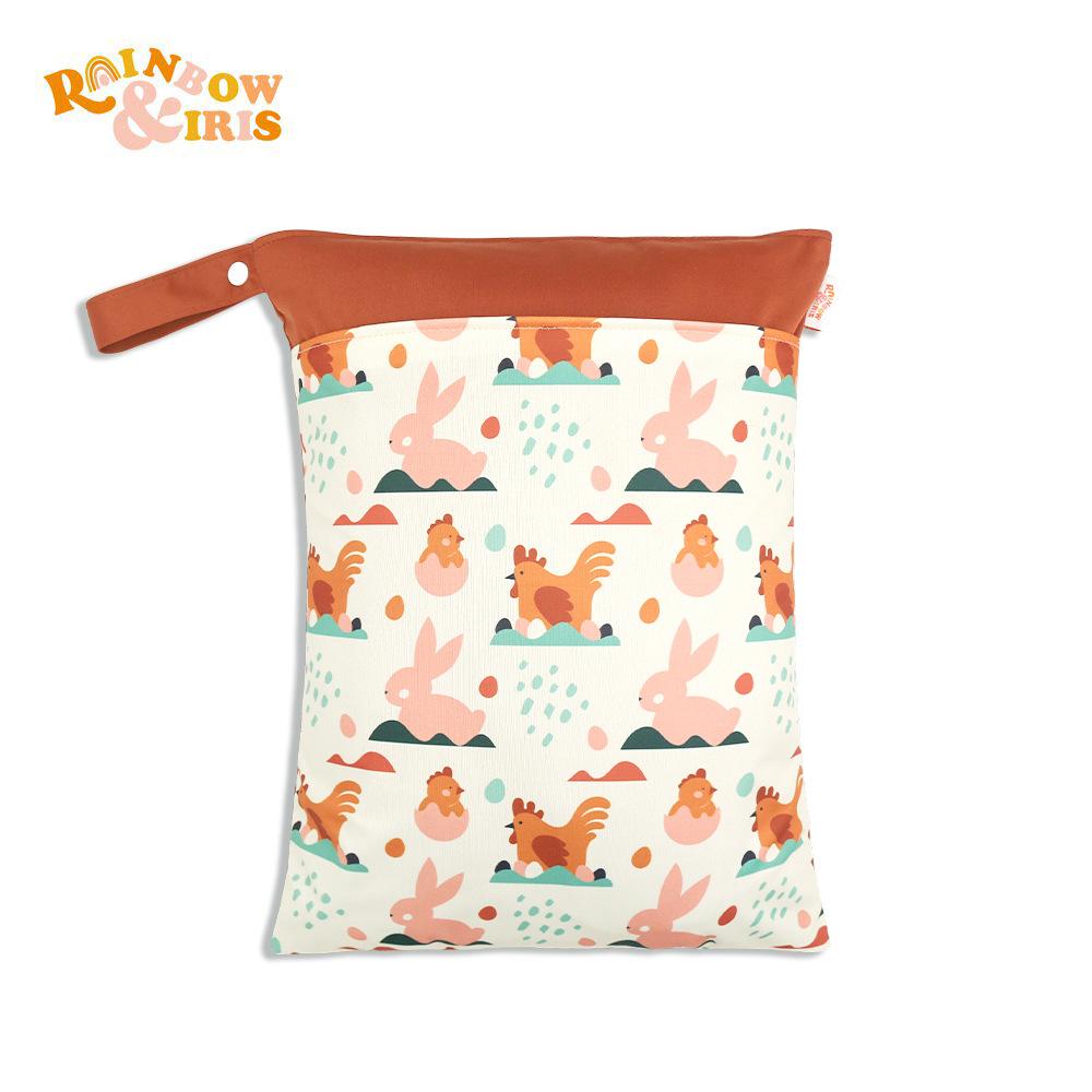 Waterproof Reusable Cloth Bag with Zipper Pocket and Handle - Fashionable Sun Burst Design, Suitable for Beaches, Swimming Pools, Gyms, Yoga