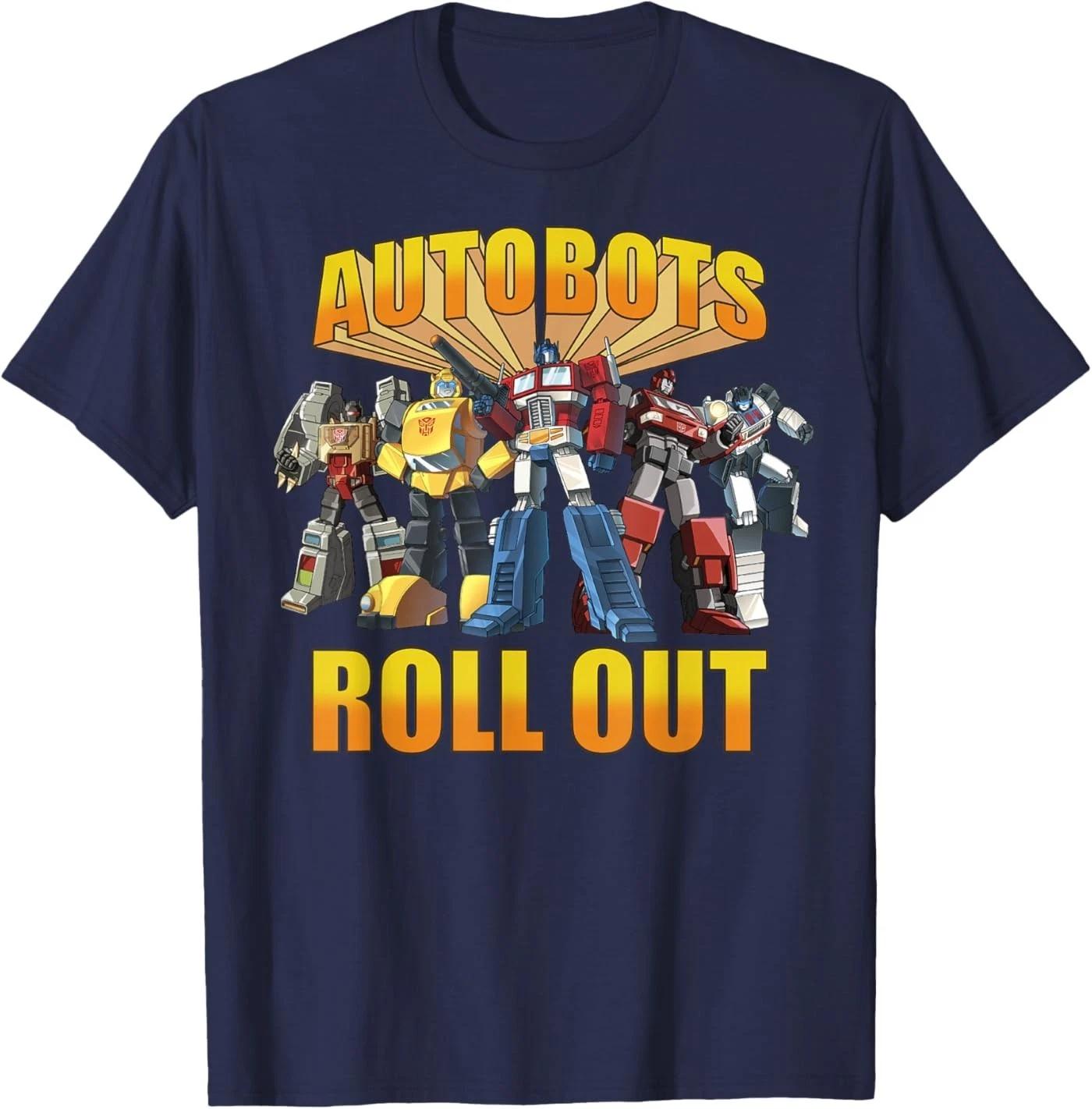 Transformers Retro Autobots Roll Out Group Shot T-Shirt XL