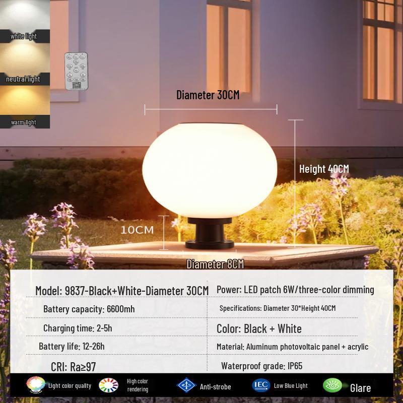 OEING Solar Outdoor Gate Wall Lamp