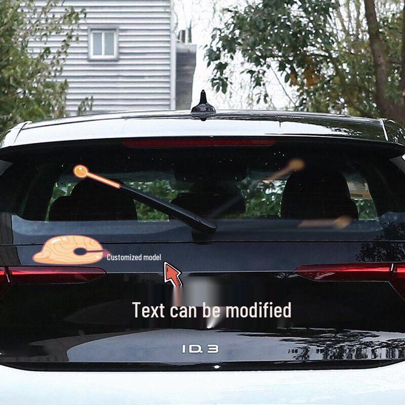 

Douyin-Style Buddhist Wooden Fish Merit Stackable Car Rear Wiper Sticker