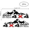 4X4 Off Road Sport With Mountain Pattern Decal Stickers 2Pcs, Vehicle Decor Accessories Compatible With Tacoma Tundra F150 RAM Wrangler Truck Pickup