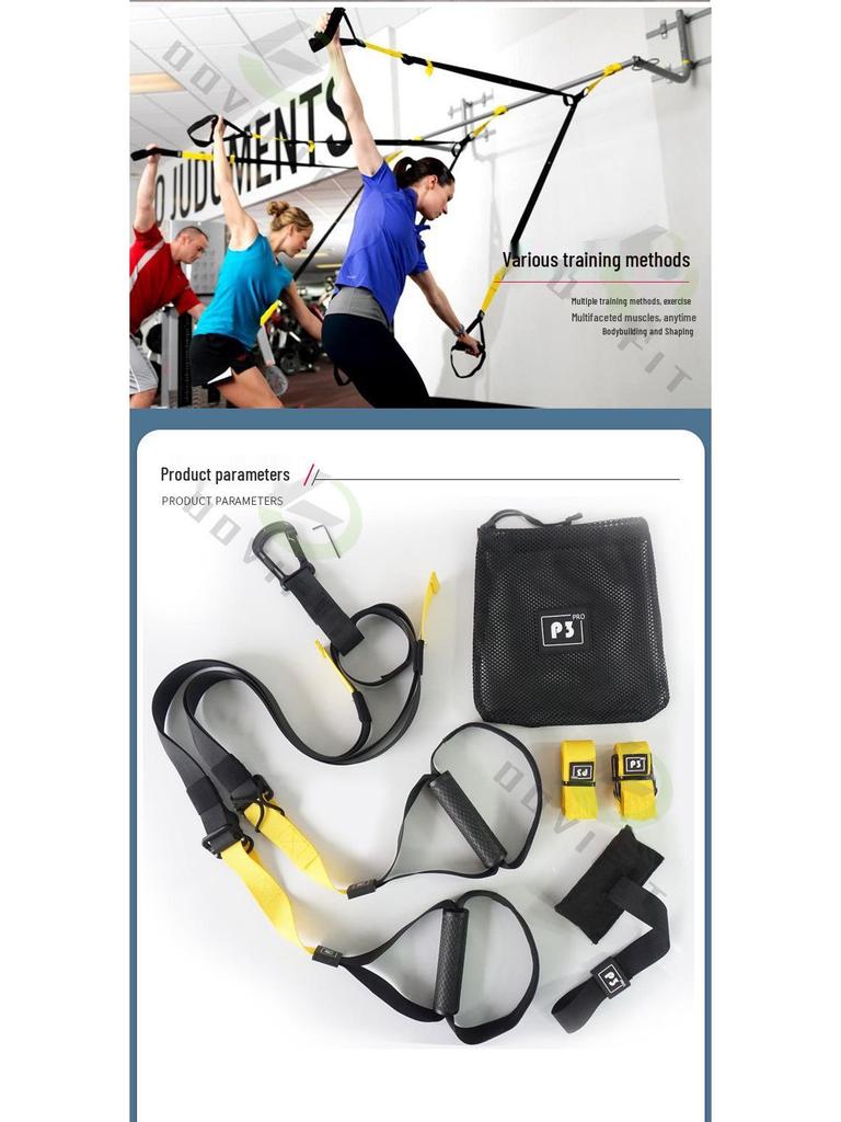 TRX Suspension Straps & Resistance Bands Set: Fitness Training Kit & Pull-Up Bar