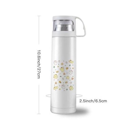 Water bottle Pom Purin tumbler insulation thermal flask cup direct drinking leak-proof stainless steel vacuum sports lightweight portable hiking 500ml