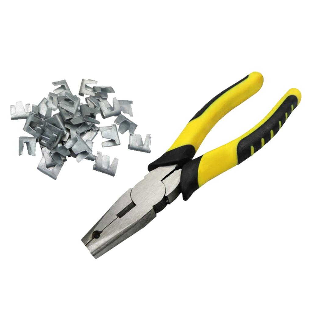 Wire Cage Buckle Pliers with Wire Cage Clips Wire Cage Fasten Clips Buckle Pliers ?Tools for Rabbit Bird Chicken Cage