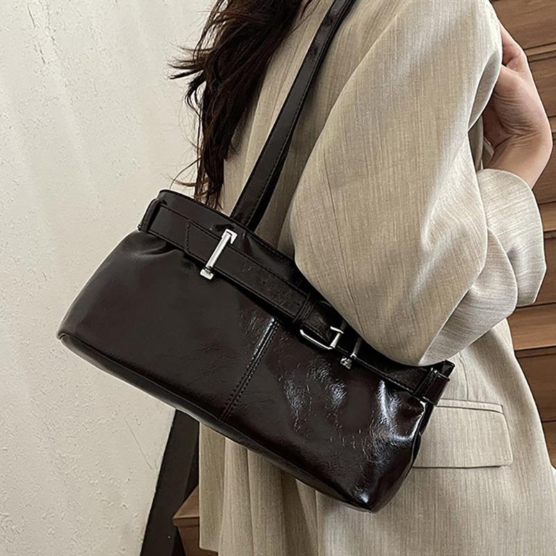 Borsa a Mano Vintage da Donna Grande Capacità 2025 Borsa da Sottobraccio per il Pendolarismo Borsa Tote Casual Coreana a Spalla Singola