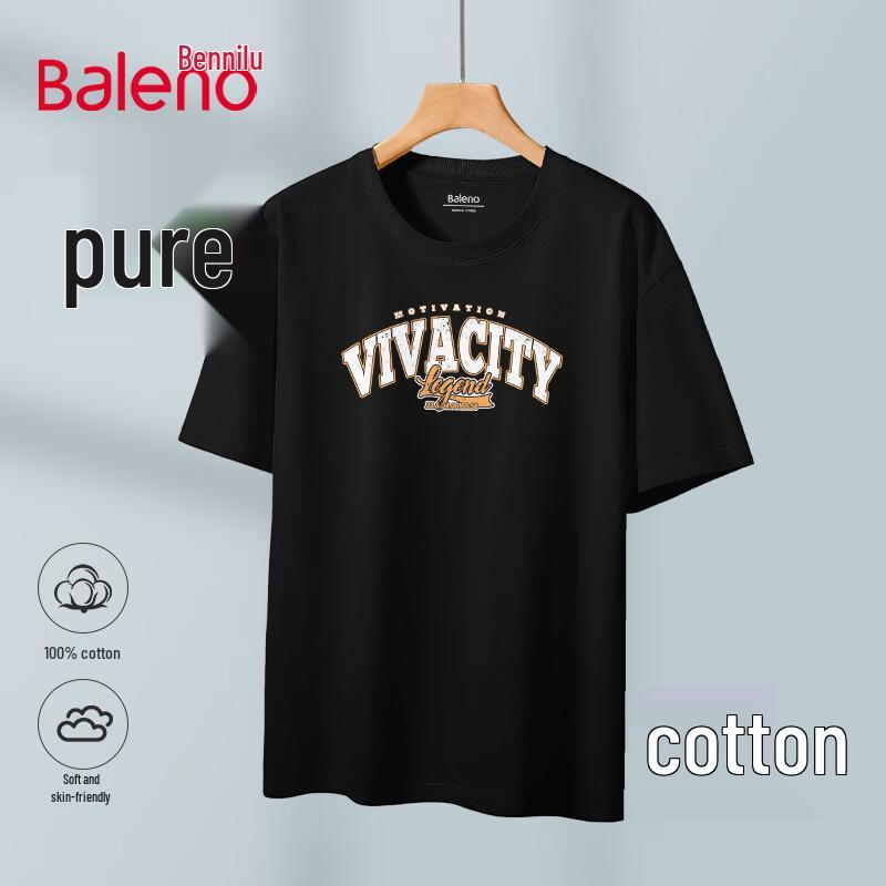 Baleno Men s Loose Fit Letter Graphic Cotton T-Shirt 3XL